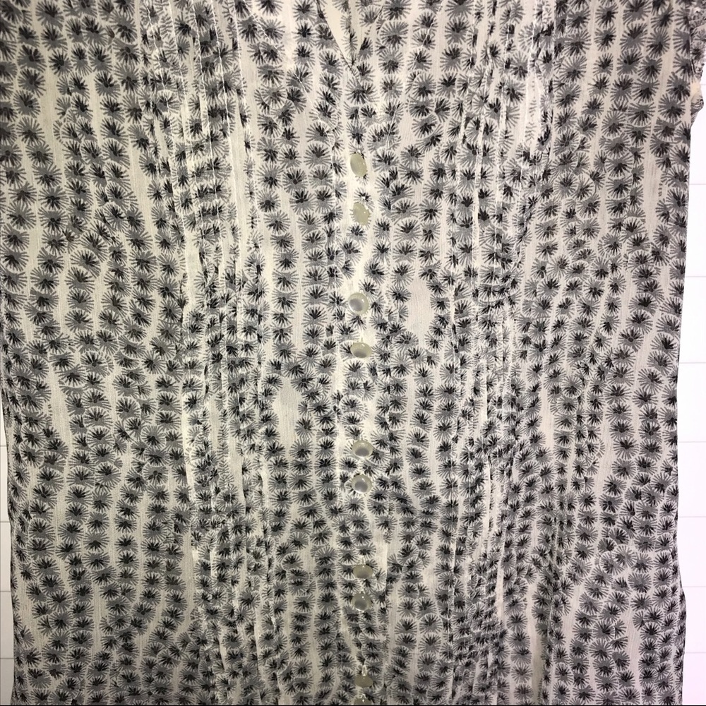 Guess Button Down Blouse Ruffle Shoulders And Tie - image 3